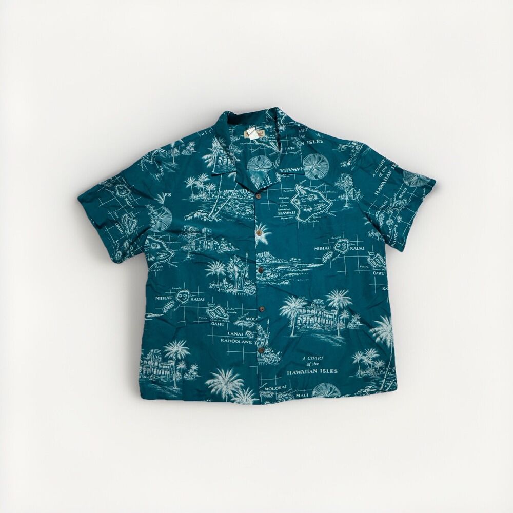 Koko Head Hawaii Hawaiian Islands Map Shirt Camp Size 2XL XXL Chart Isles